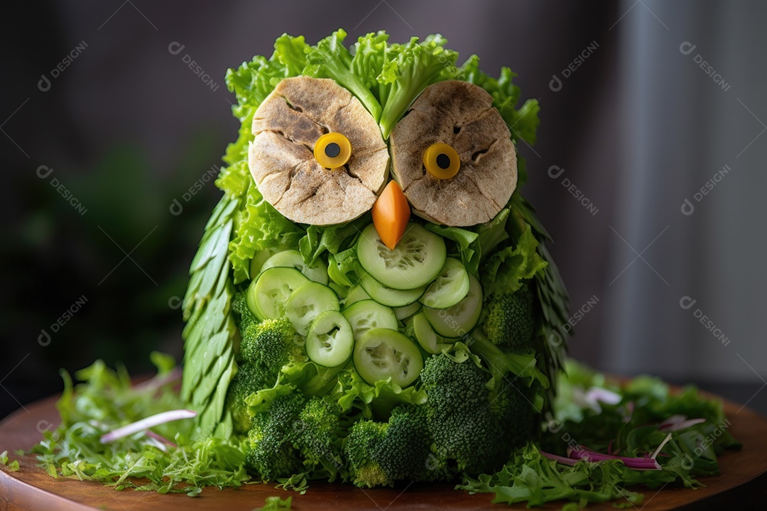 Linda salada com tema de coruja