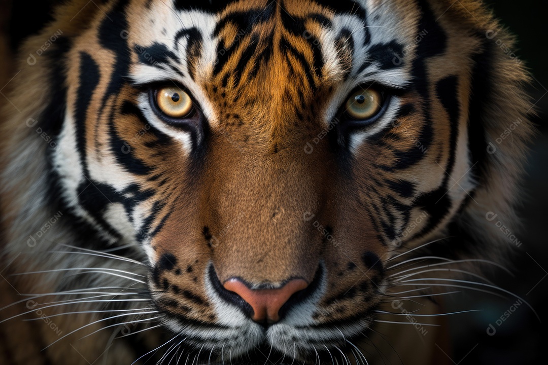 Imagem focada em um lindo tigre na natureza