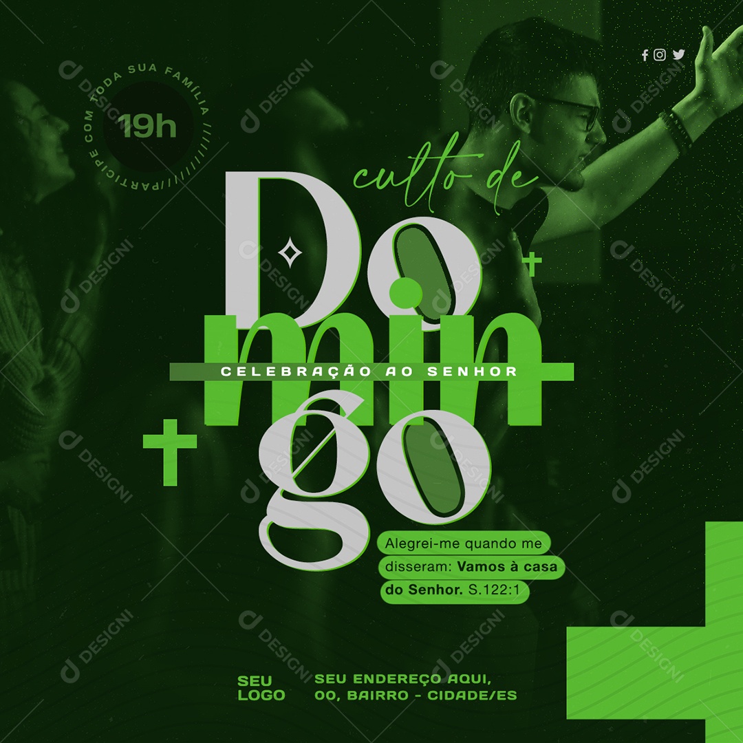 Celebração ao Senhor Domingo Social Media PSD Editável