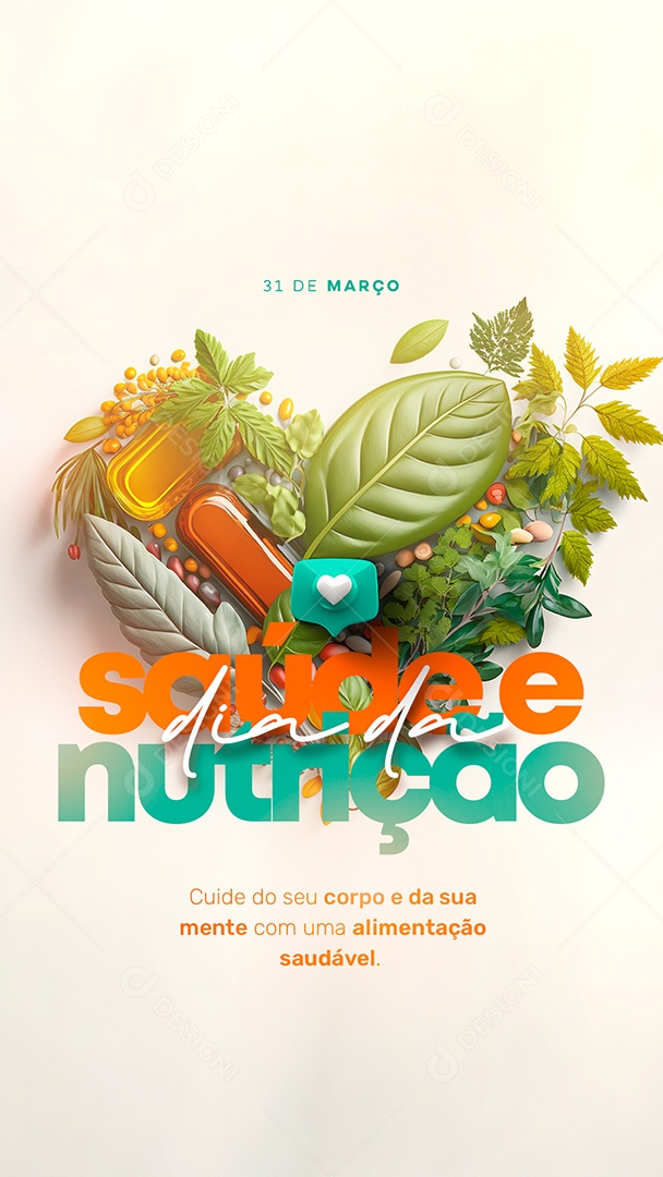 Story Cuide Do Seu Corpo e Da Sua Mente Dia da Saúde e Nutrição Social Media PSD Editável