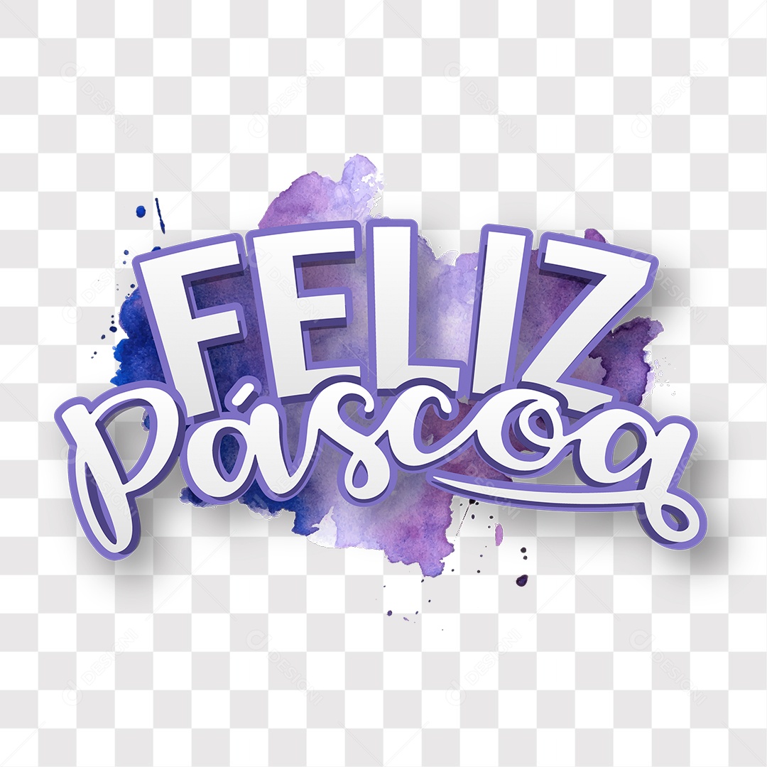 Lettering Feliz Páscoa EPS + PNG