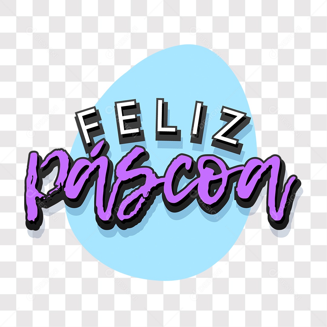 Lettering Feliz Páscoa EPS + PNG