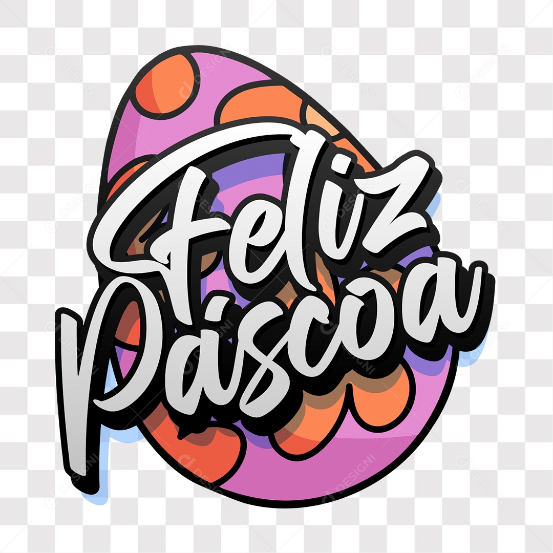 Lettering Feliz Páscoa EPS + PNG
