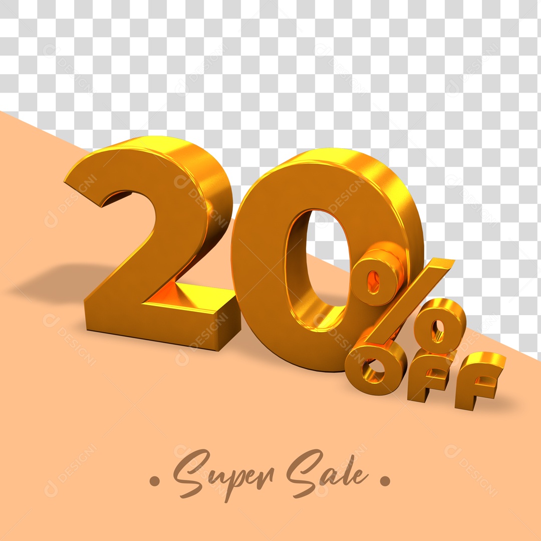 Elemento De Numero 20% Desconto Para Composição PSD