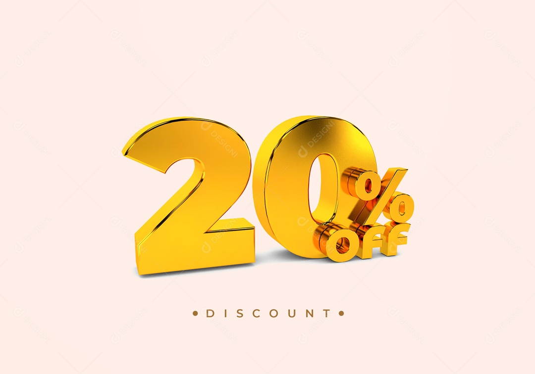 Gold Number Element 20% Off For PSD Composition