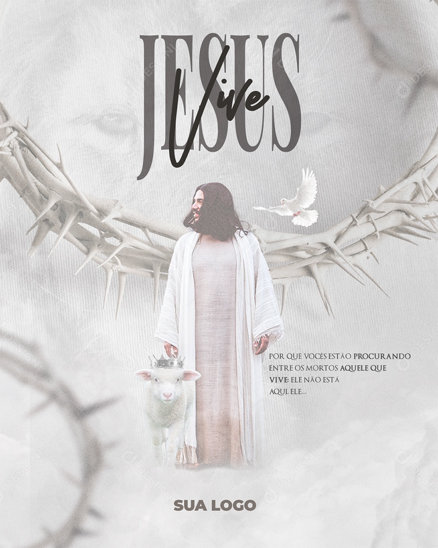 Social Media Páscoa Jesus Vive PSD Editável