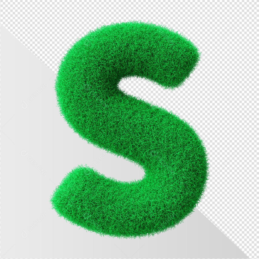 Alfabeto Letra S Verde Elemento 3D Para Composição PSD