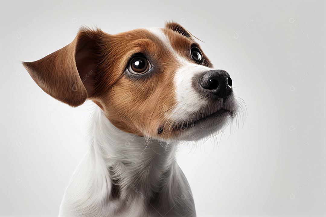 Belo cachorro sobre fundo branco isolado gerado por IA