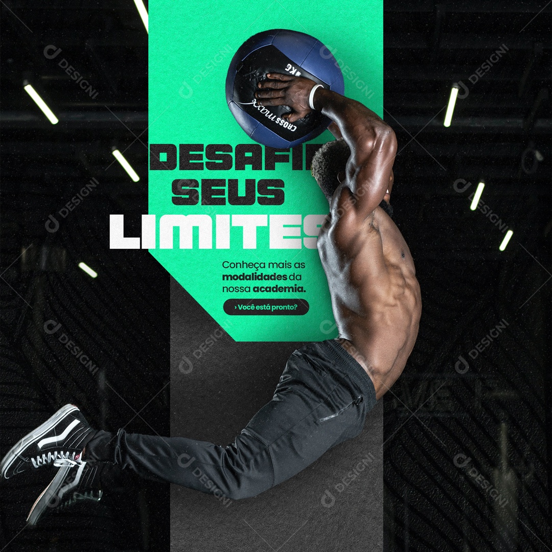 Conheça Mais as Modalidades da Nossa Academia. Social Media PSD Editável