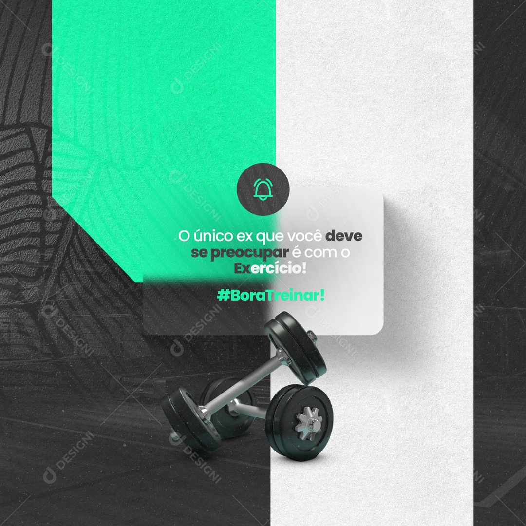O Único Ex Que Você Deve Se Preocupar é Com o Exercício! Academia Social Media PSD Editável