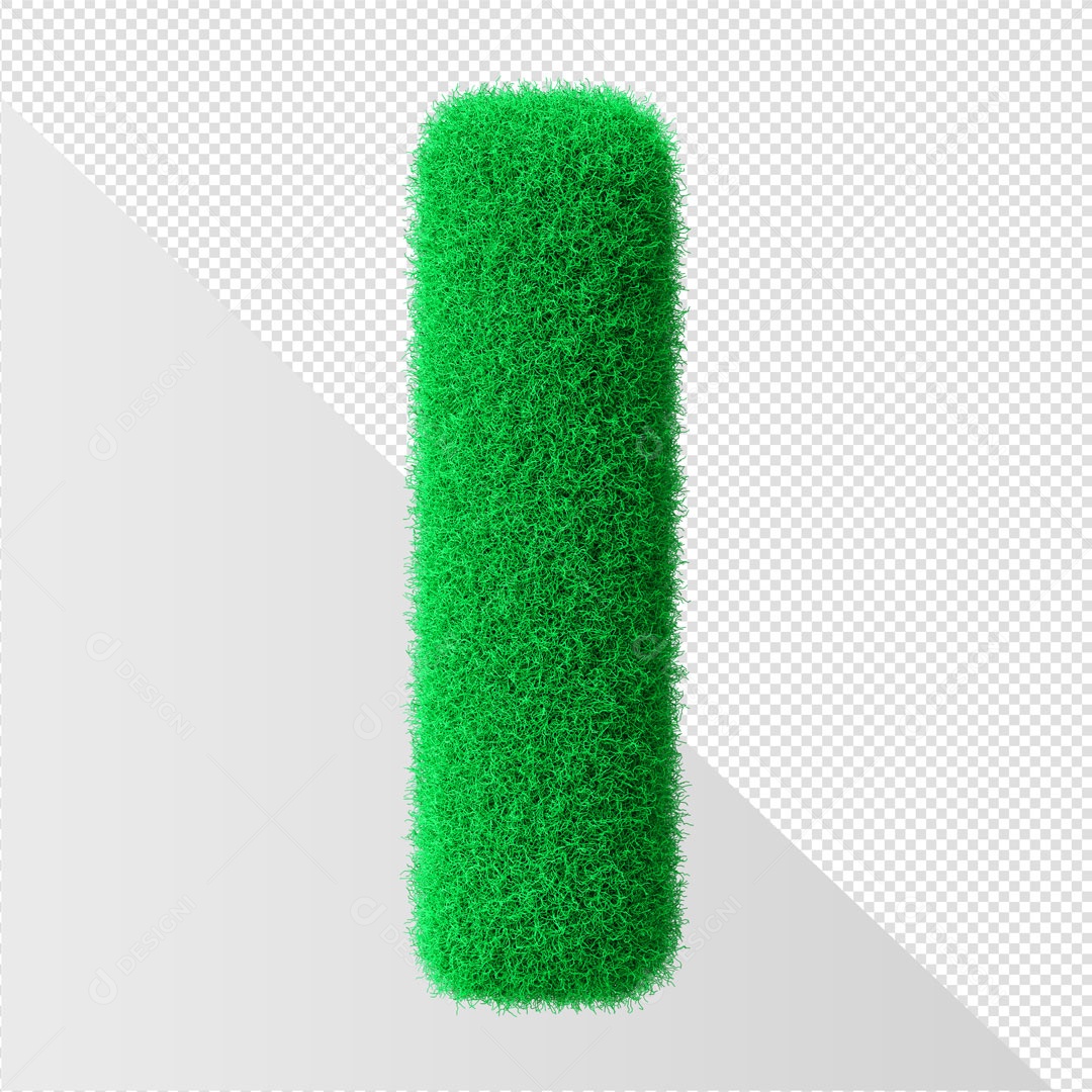 Alfabeto Letra I Verde Elemento 3D Para Composição PSD