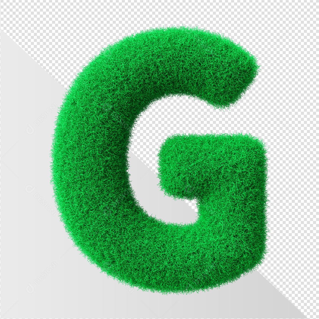 Alfabeto Letra G Verde Elemento 3D Para Composição PSD