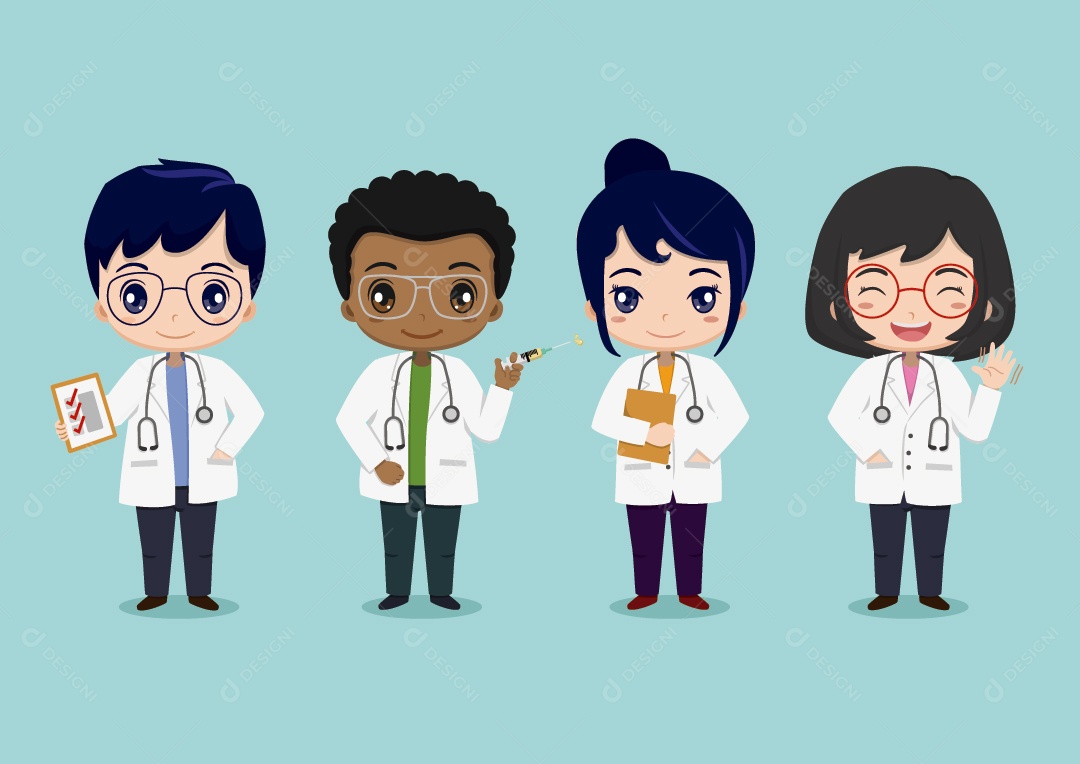 Conjunto de uniformes de médicos lindos para crianças