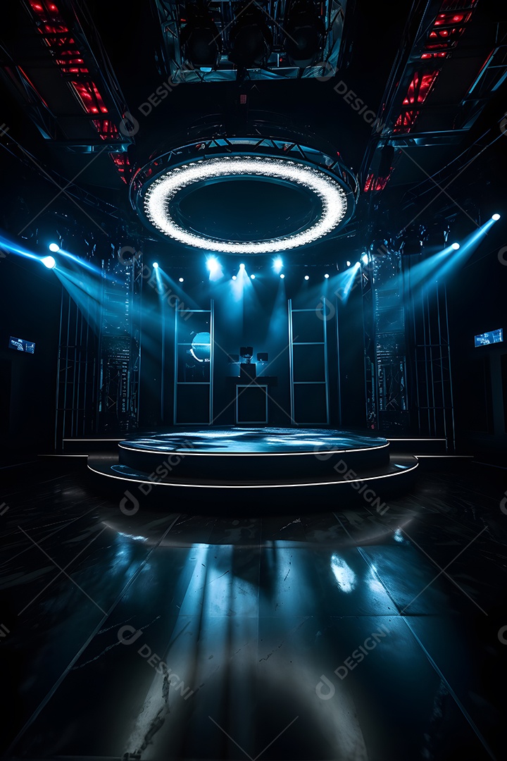 Cenário de palco com luzes