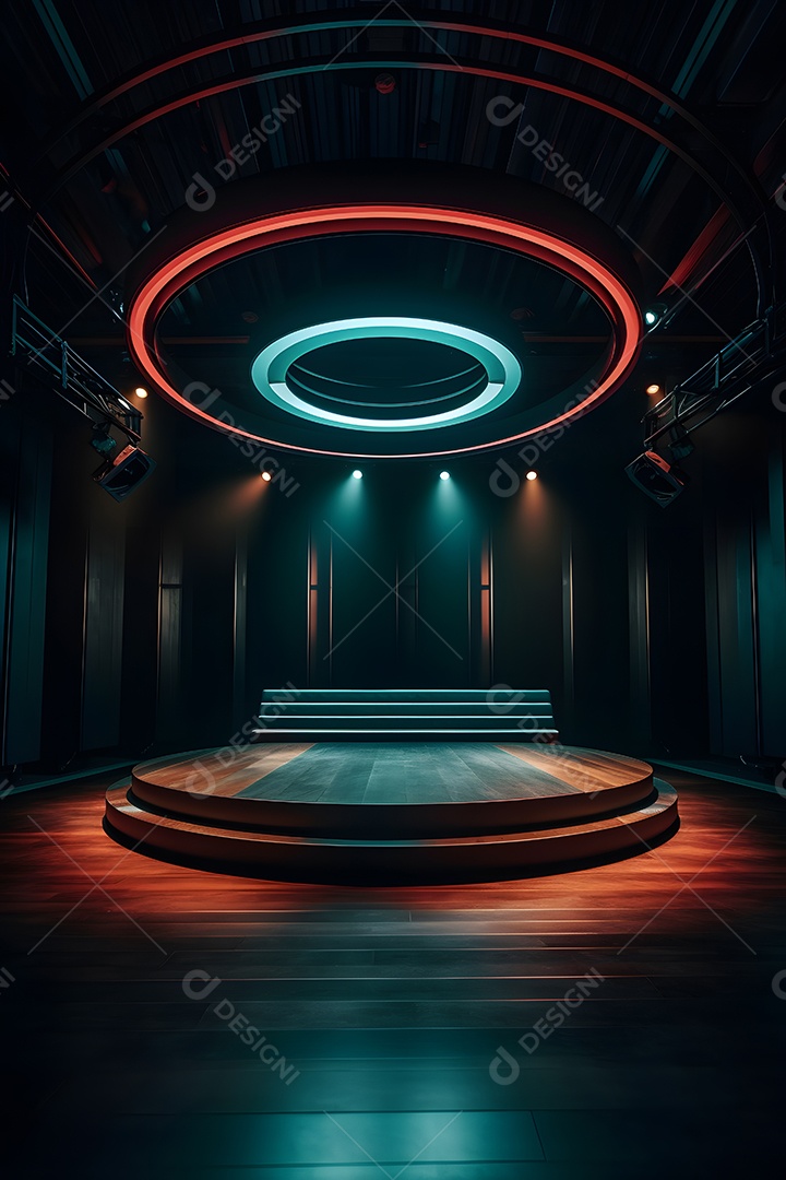 Cenário de palco com luzes