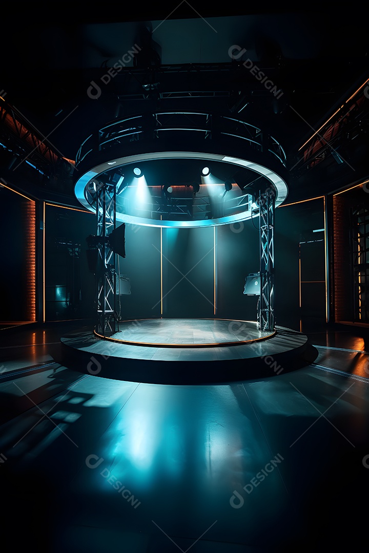 Cenário de palco com luzes