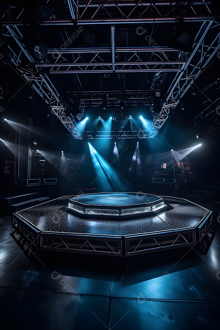 Cenário de palco com luzes