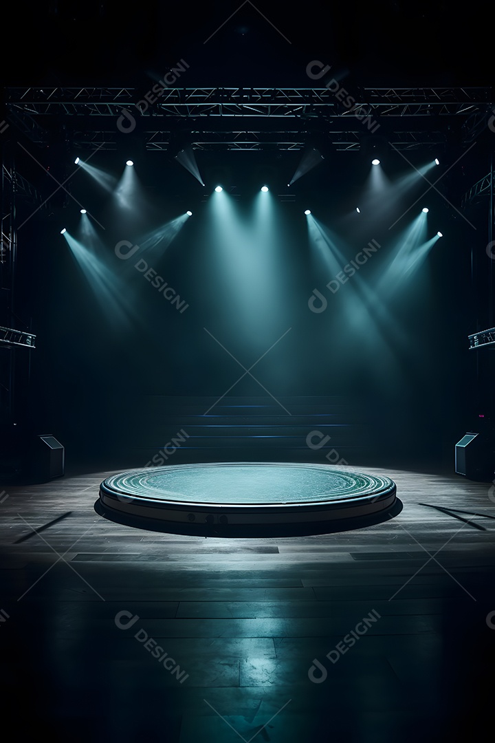 Cenário de palco com luzes