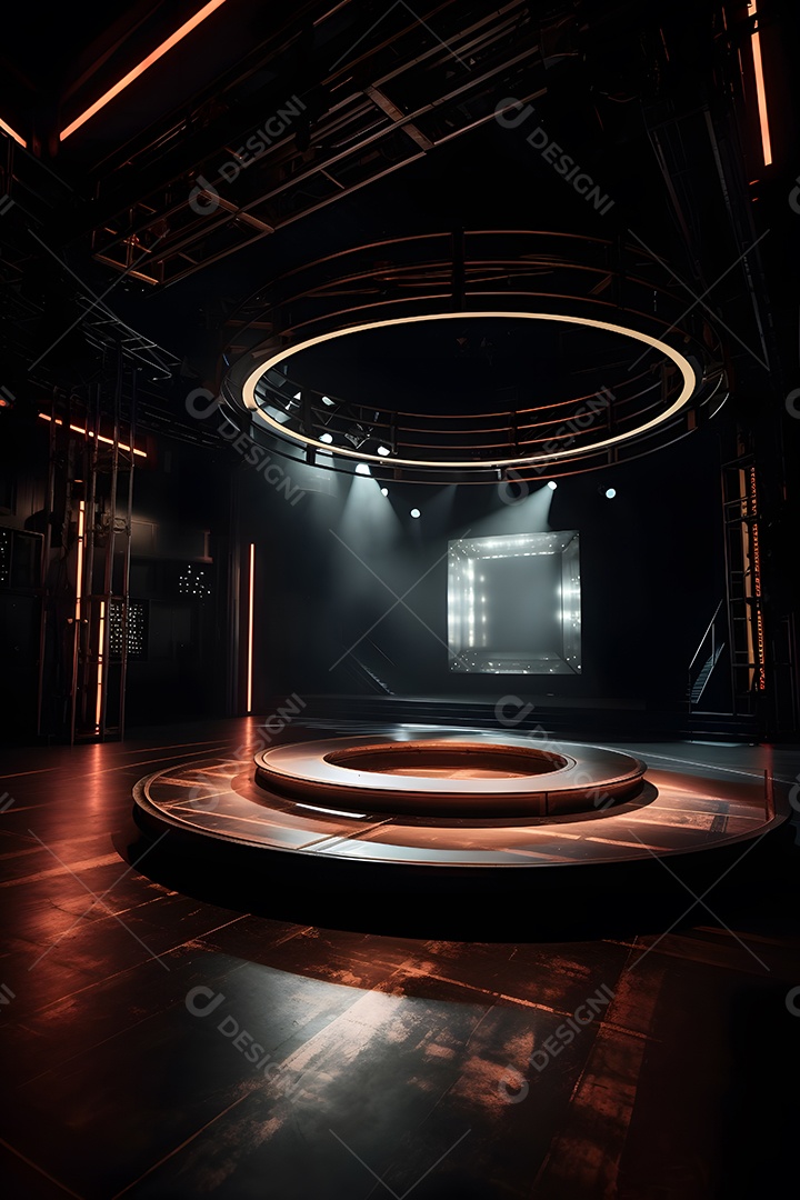 Cenário de palco com luzes
