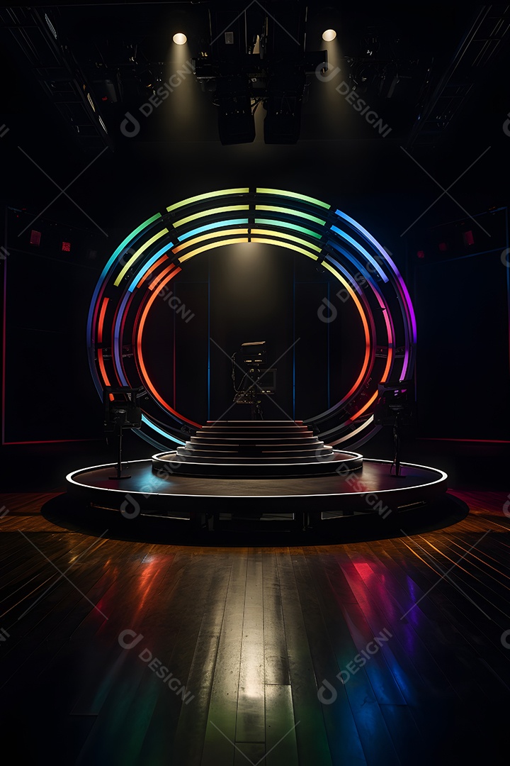 Cenário de palco com luzes