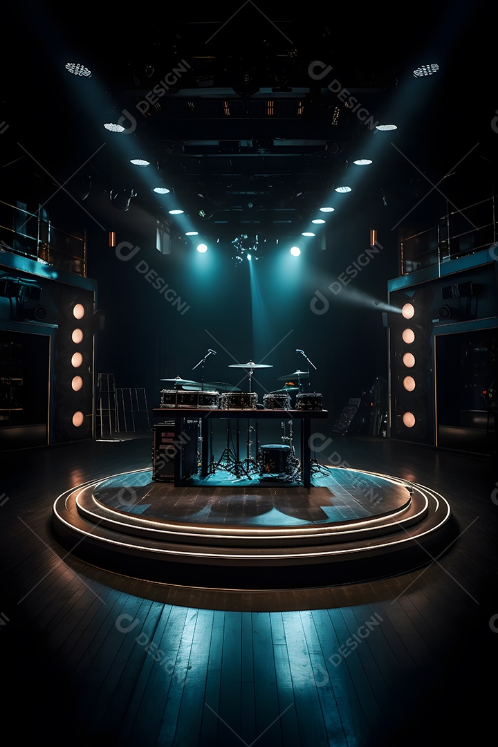 Cenário de palco com luzes