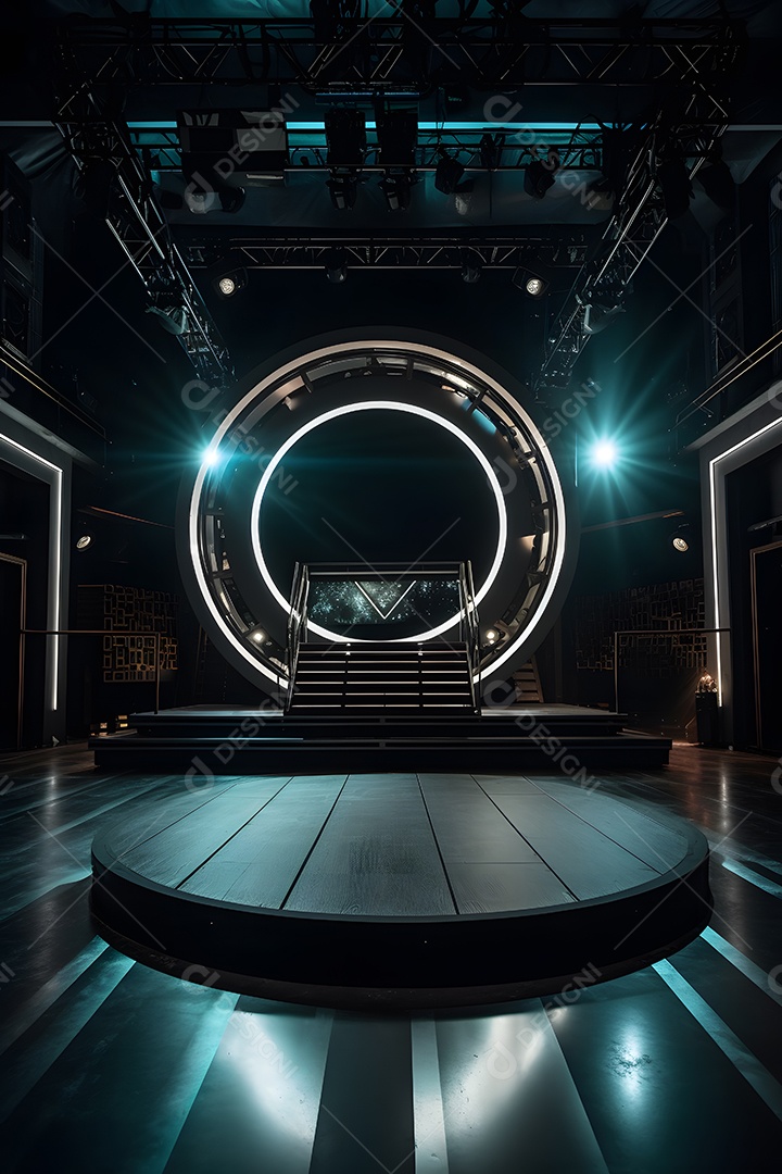 Cenário de palco com luzes
