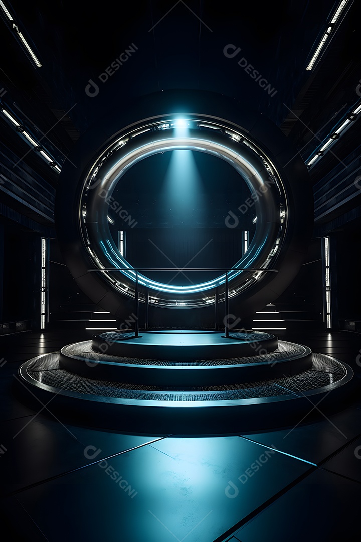 Cenário de palco com luzes