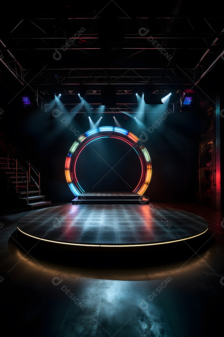 Cenário de palco com luzes