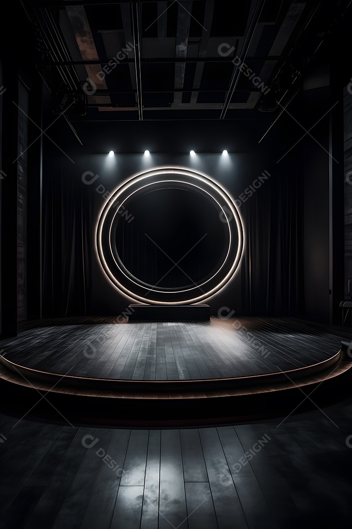 Cenário de palco com luzes