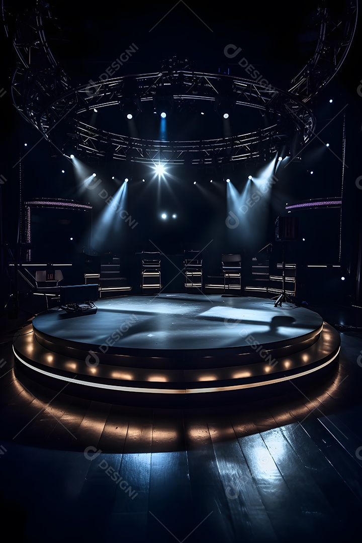 Cenário de palco com luzes