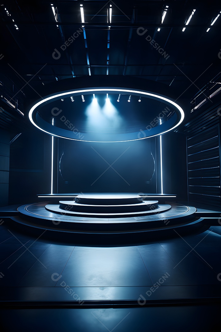 Cenário de palco com luzes