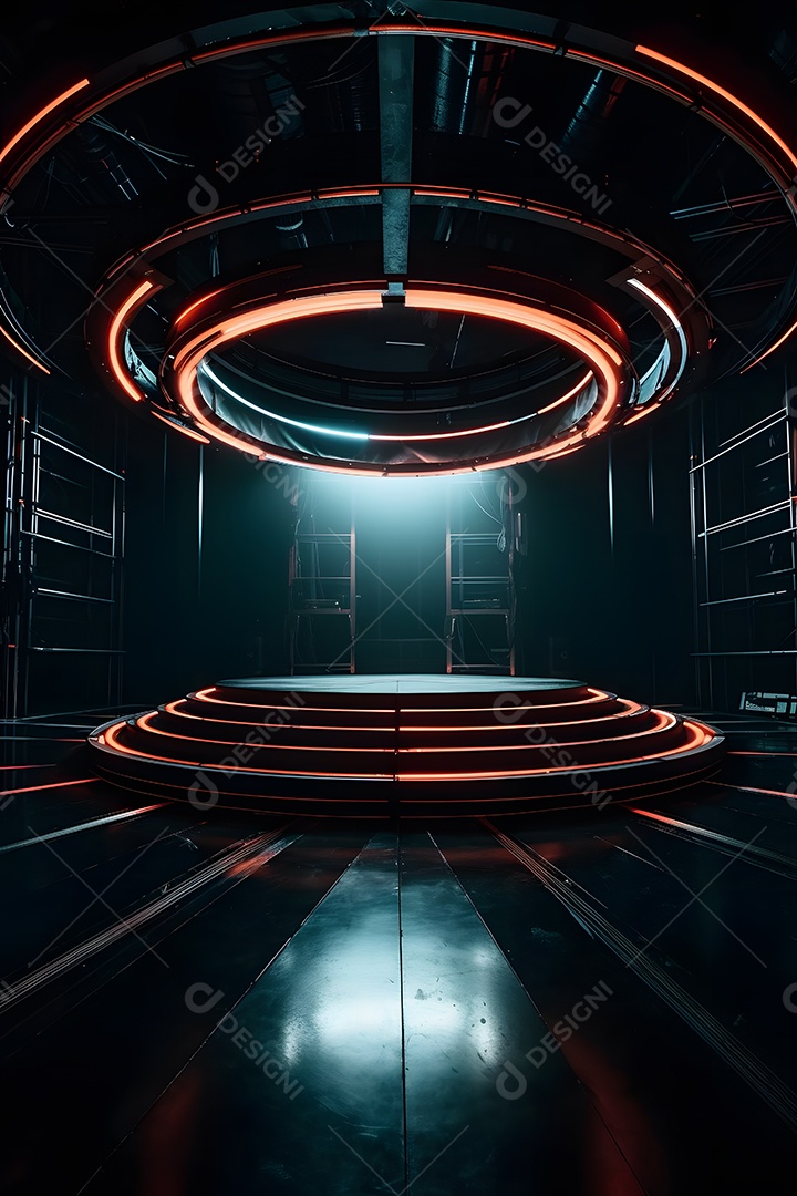 Cenário de palco com luzes