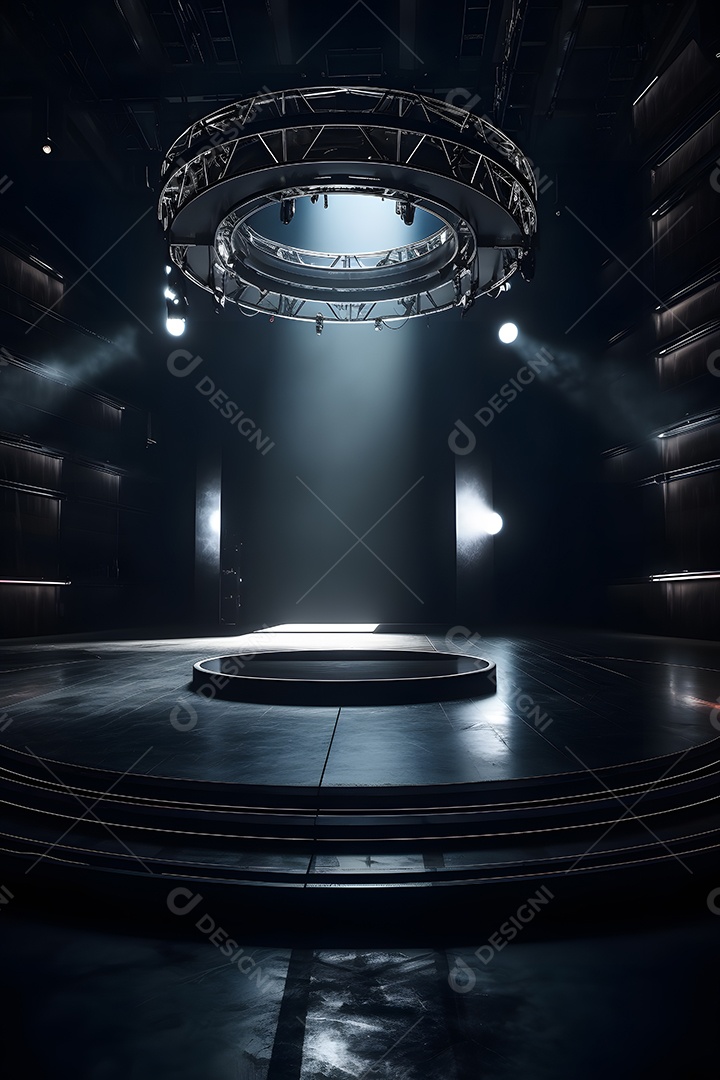 Cenário de palco com luzes