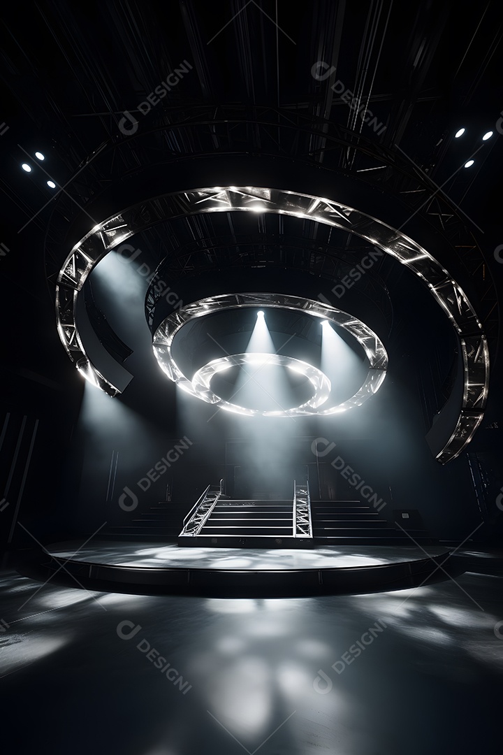 Cenário de palco com luzes