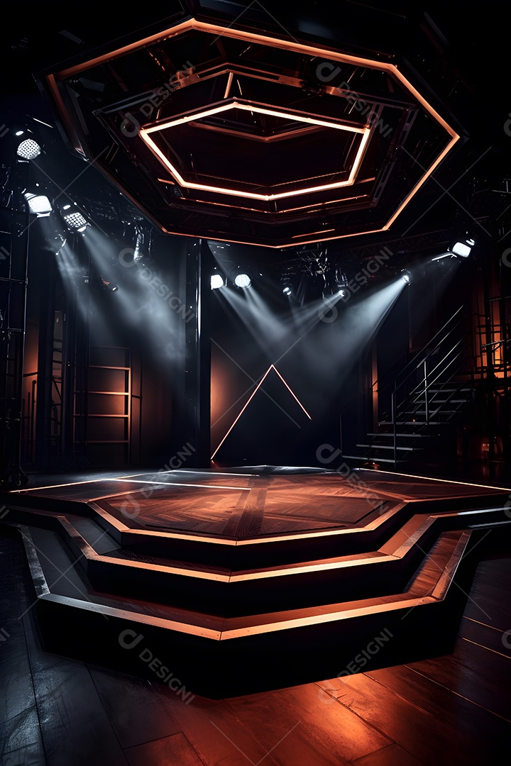 Palco vazio show com luzes