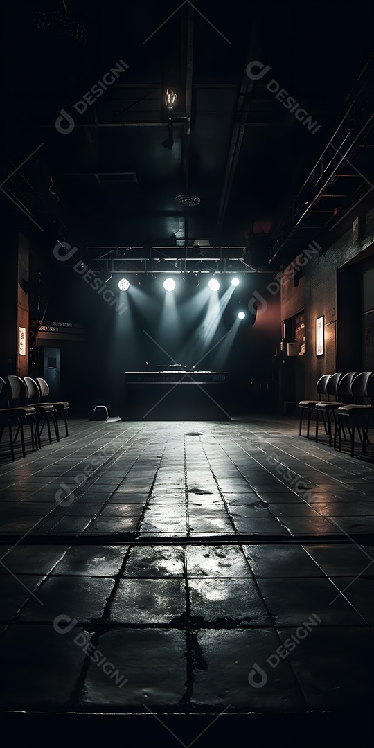 Palco vazio show com luzes