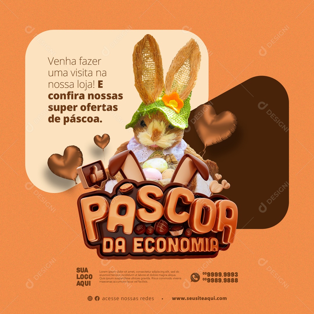 Confira Nossas Super Ofertas de Páscoa. Feliz Páscoa Social Media PSD Editável