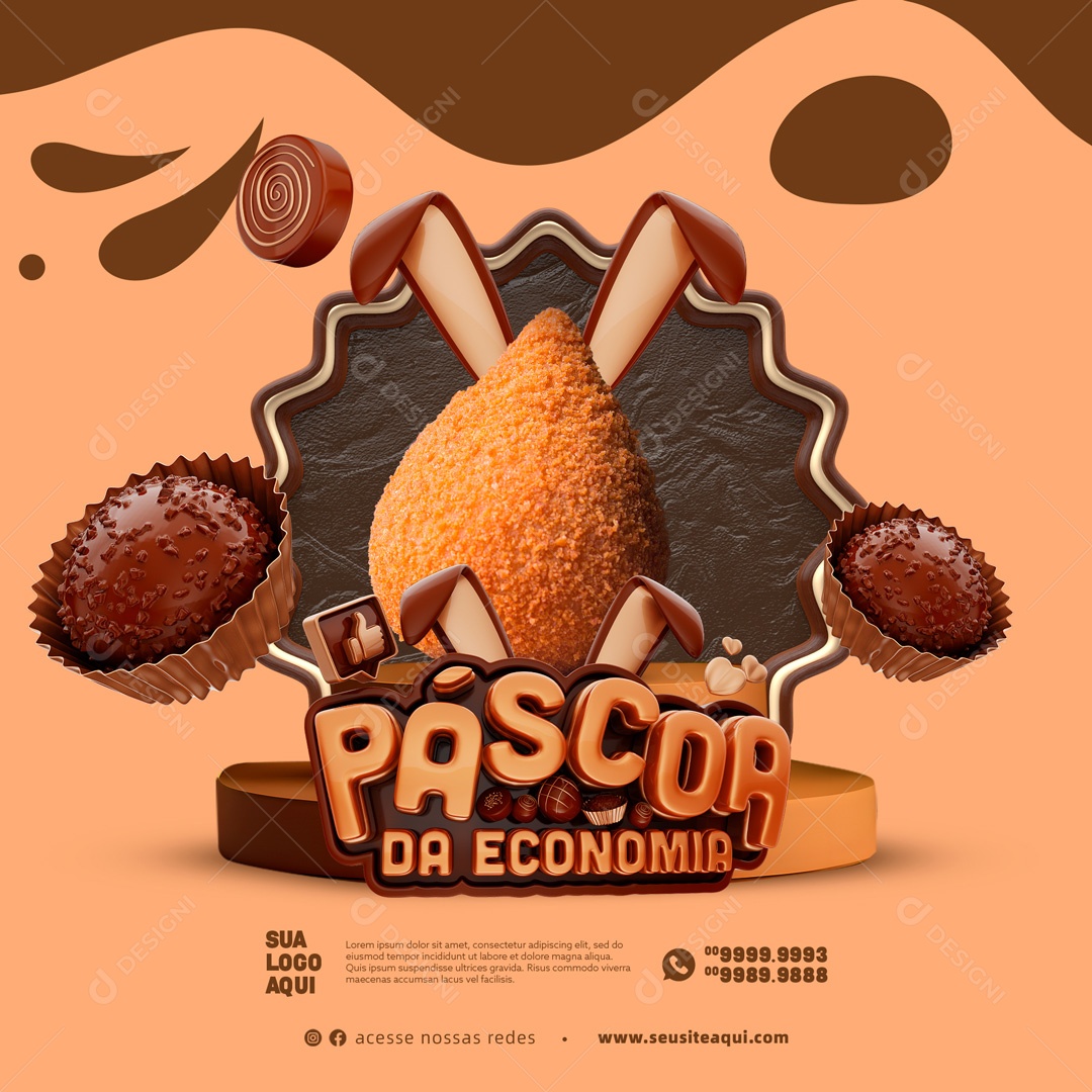 Páscoa da Economia Social Media PSD Editável