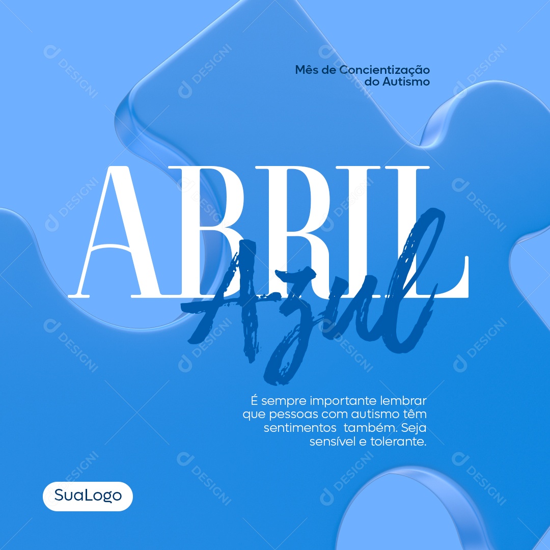 Blue April, Autism Awareness Month Social Media PSD Editable