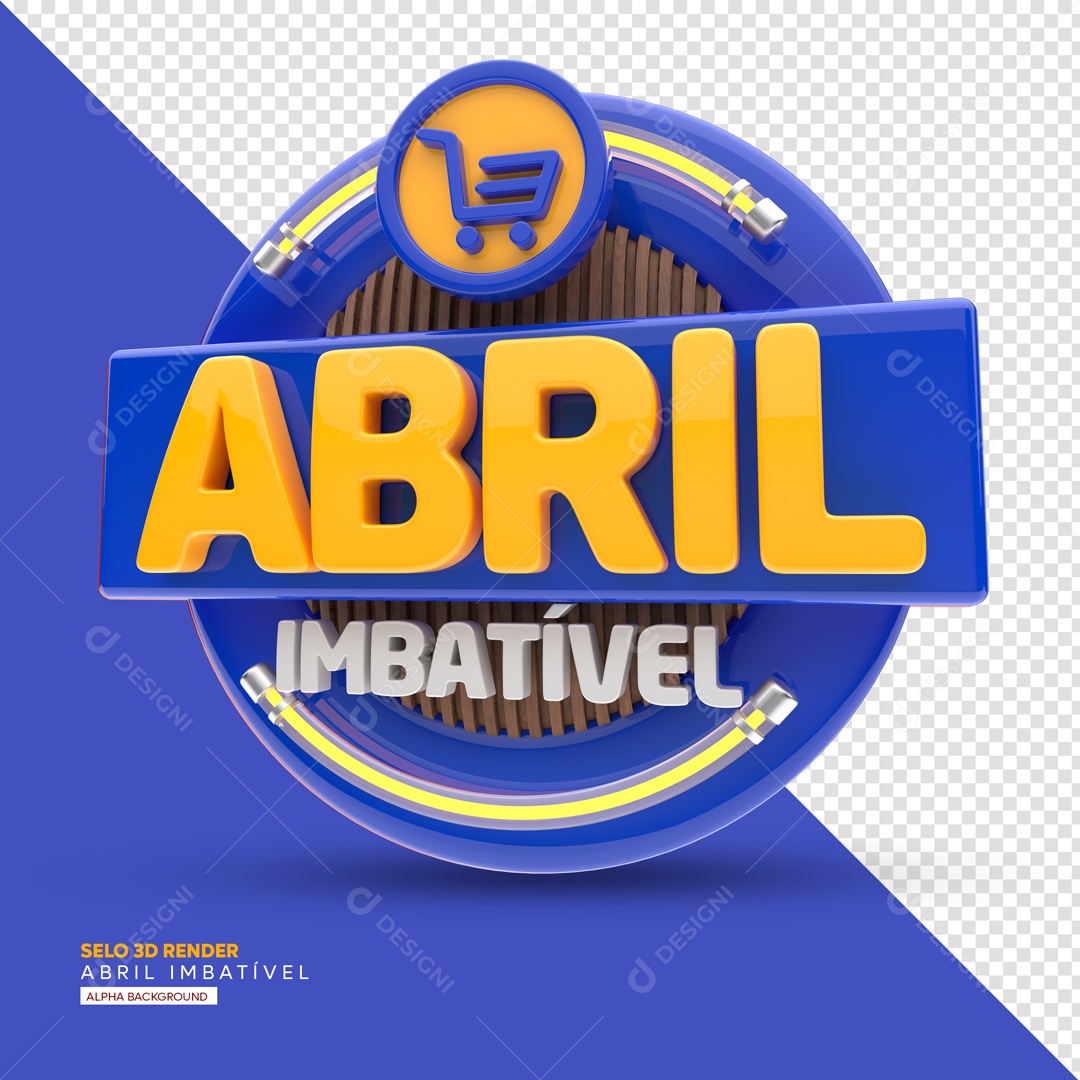 Selo 3D Para Composição Abril Imbatível PSD
