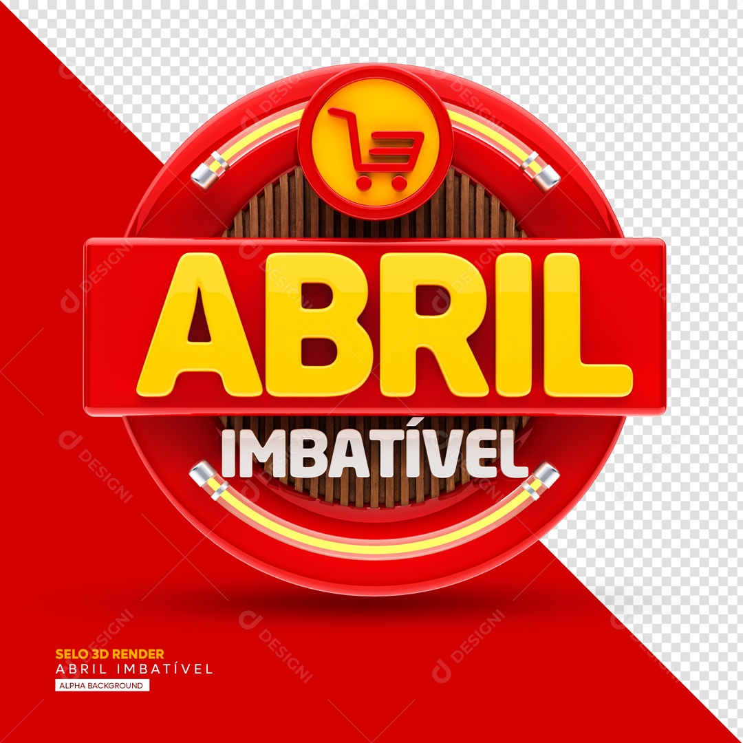 Selo 3D Para Composição Abril Imbatível PSD