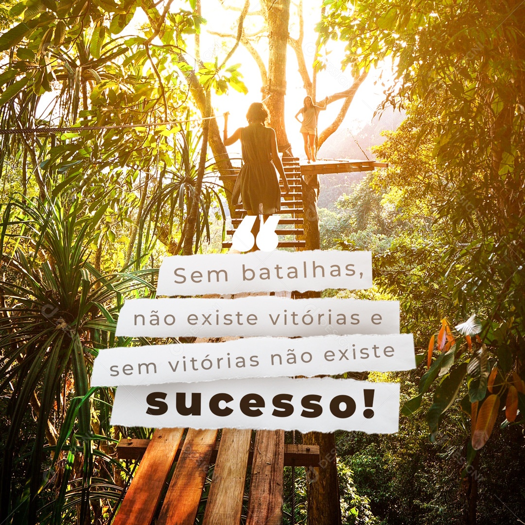 Frase Motivacional Sem Bratalhas, Não Existe Vitórias Social Media PSD Editável