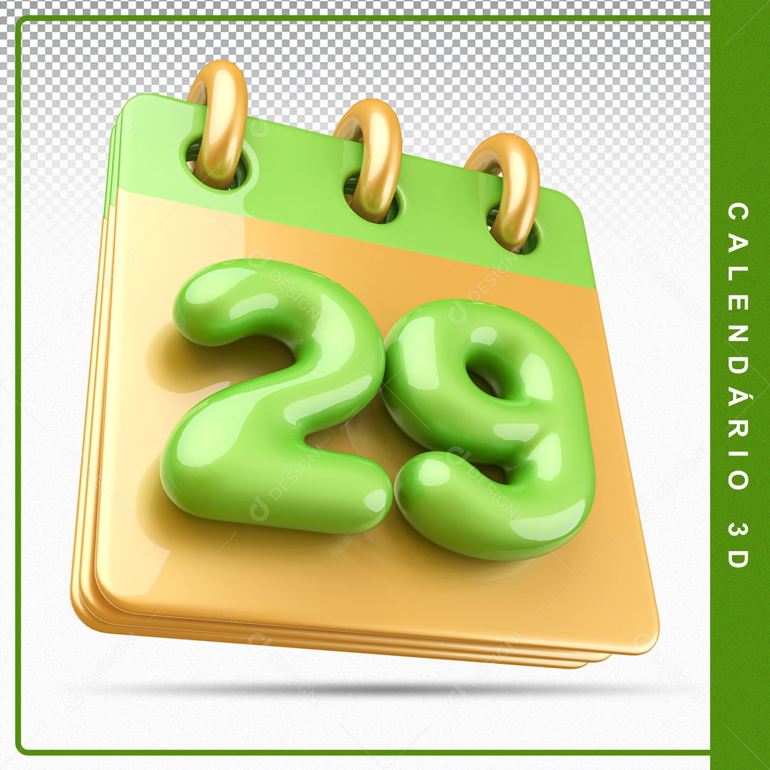Elemento De Calendario Dia 29 Para Composição PSD