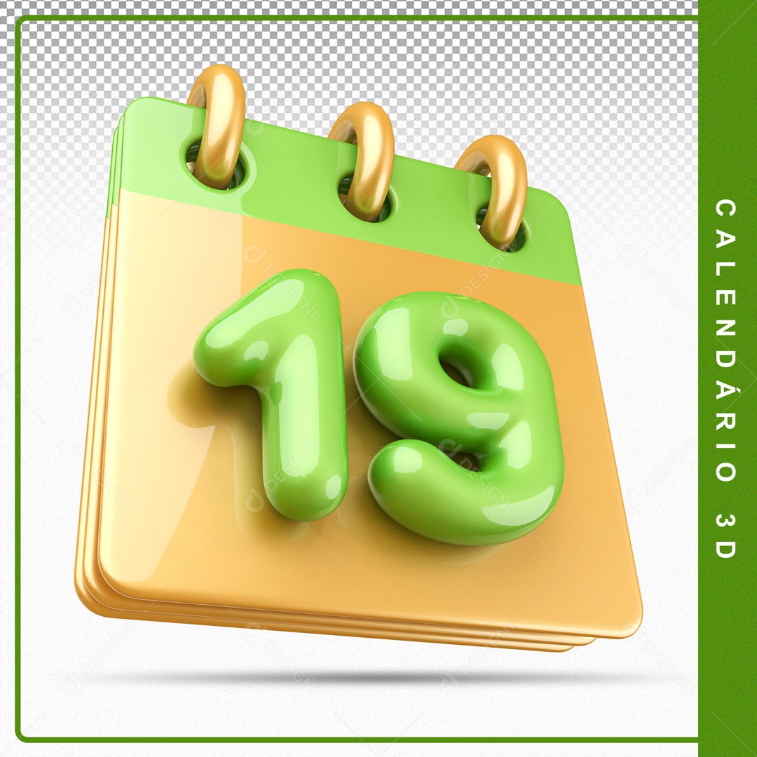 Elemento De Calendario Dia 19 Para Composição PSD