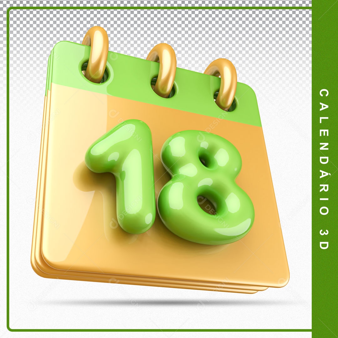 Elemento De Calendario Dia 18 Para Composição PSD