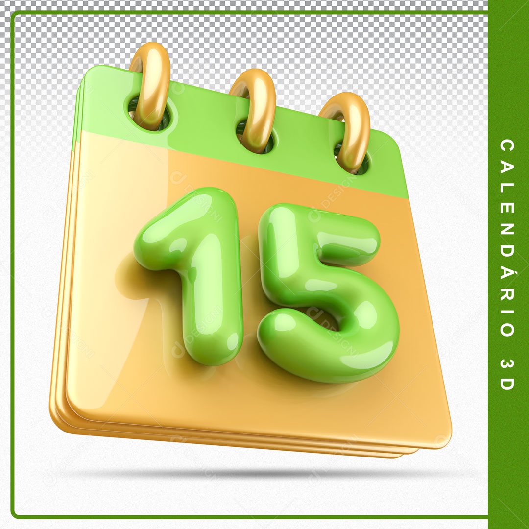 Elemento De Calendario Dia 15 Para Composição PSD