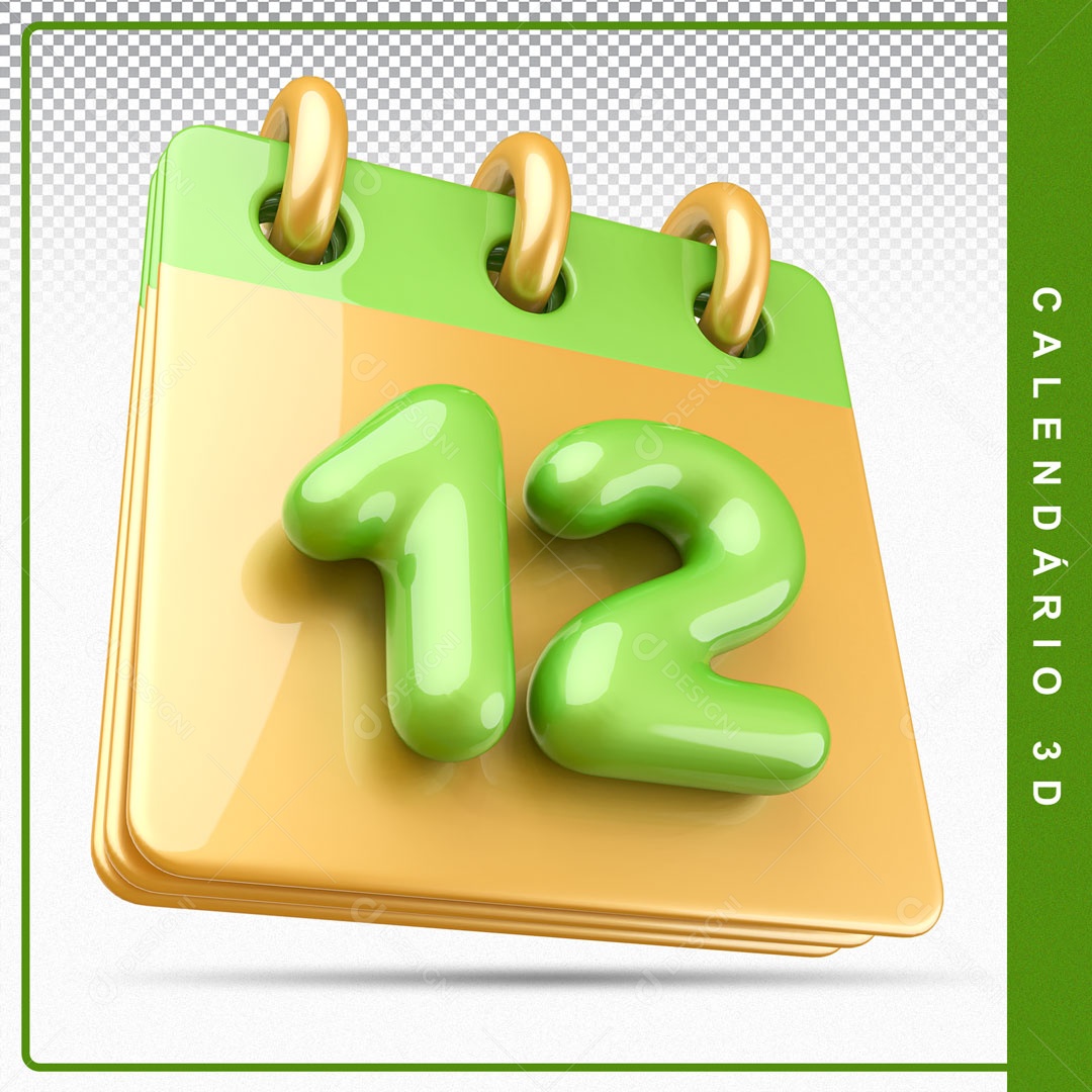 Elemento De Calendario Dia 12 Para Composição PSD