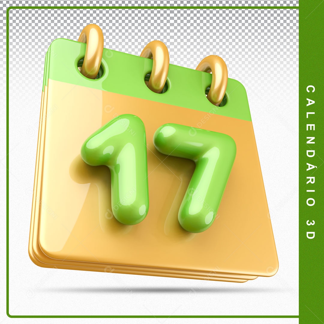 Elemento De Calendario Dia 17 Para Composição PSD