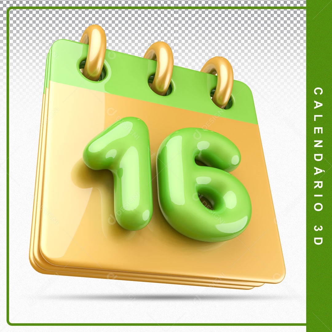 Elemento De Calendario Dia 16 Para Composição PSD