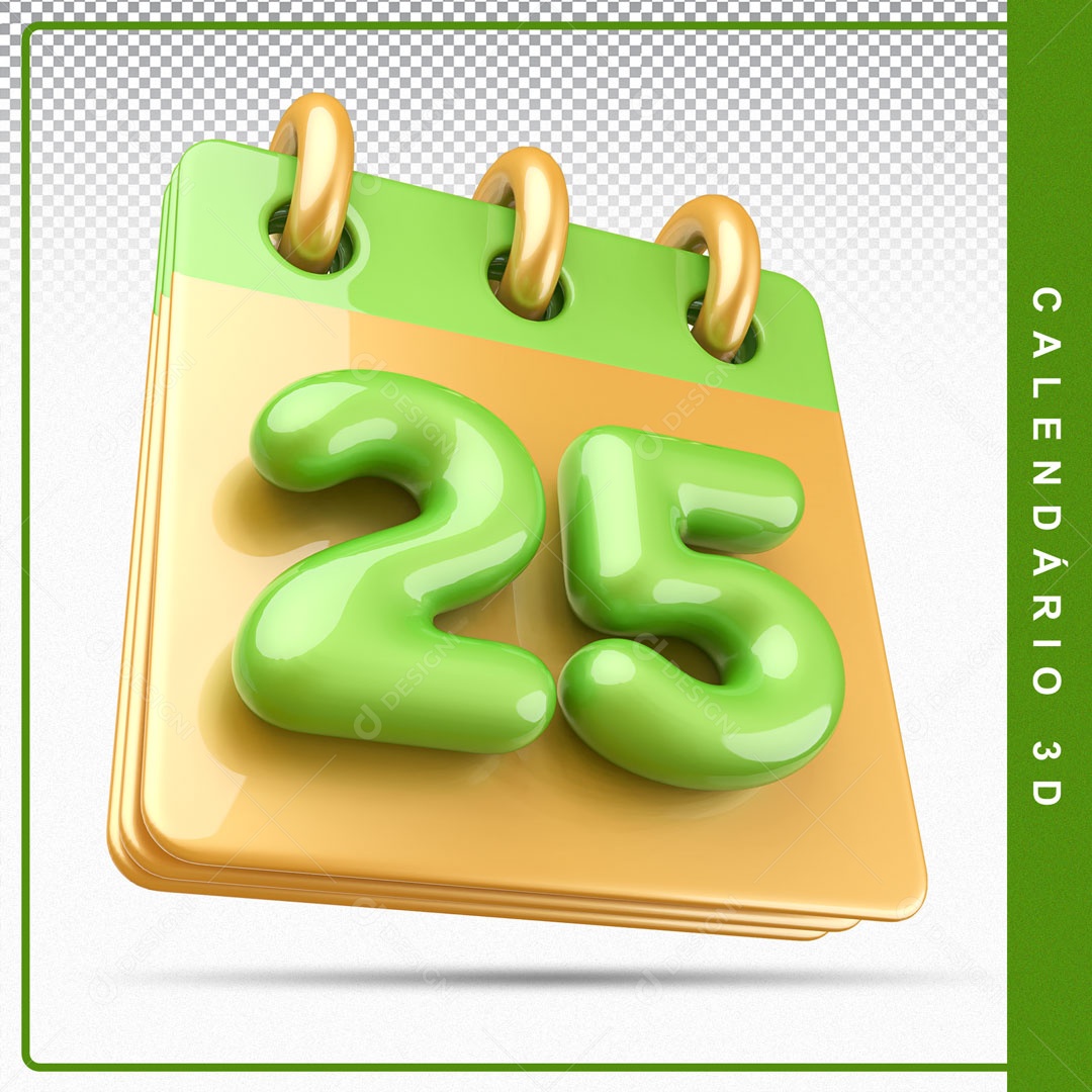 Elemento De Calendario Dia 25 Para Composição PSD